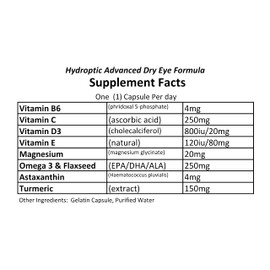 Hydroptic Advanced Dry Eye Formula (One-Per-Day) 180 Day Supply