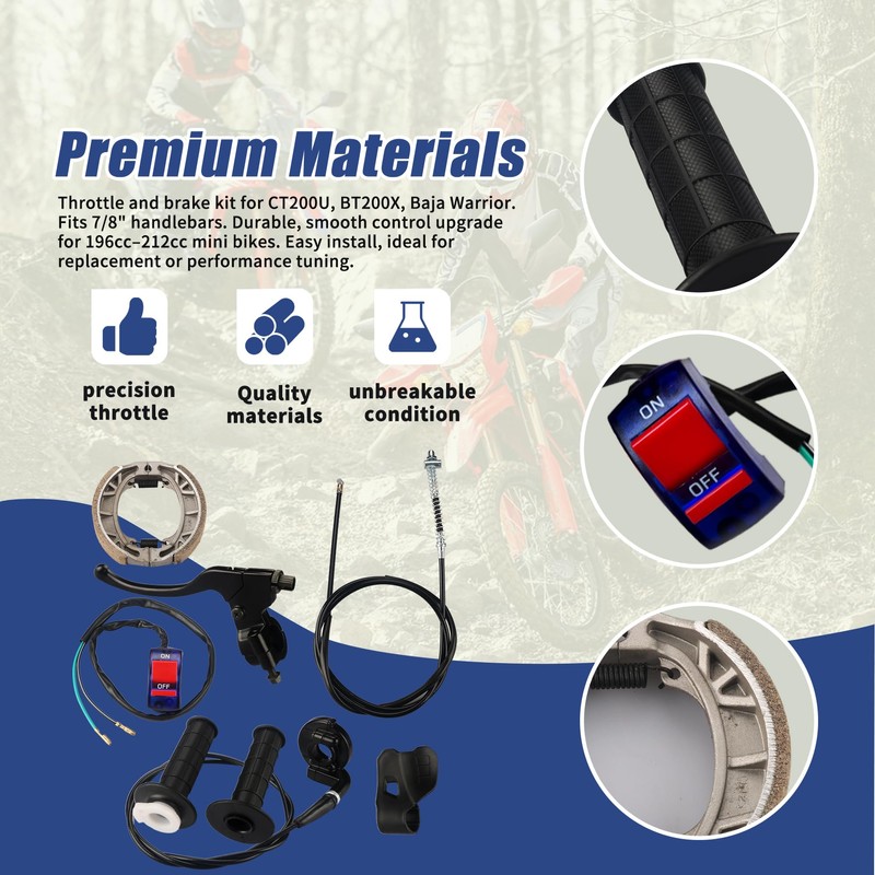 Retepif Mini Bike Throttle Assembly and Mini Bike Drum Brake