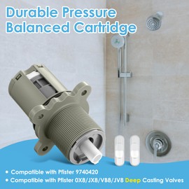 Dreyoo Shower Cartridge Compatible with Pfister 9740420 Pressure Balance Cartridges, Shower Cartridge Replacement Compatible with Pfister 0X8/JV8/JX8/VB8 Casting Valves, Easy to Install (1 Pack)