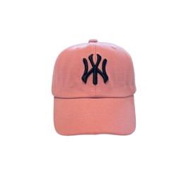 BLUECHOLON Boy's Cap with 6 Panel NY Embroidery with Adjustable Closure. with embroidered ventilation holes. Children's Cap, girls and boys Between 4 and 13 years (80% cotton / 20% polyester, Pink)