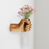 Escultura de pared dorada hecha a mano con jarrón, estatua