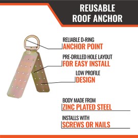 Malta Dynamics Reusable Roof Anchor 1PK – OSHA & ANSI Compliant Temporary Roof Fall Protection Anchor – Lightweight, Roof Safety Anchor with Durable Aluminum with 5,000 lb. Breaking Strength