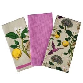 SiXsigma Sports Hummingbirds Tea Towels 100% Cotton Decorative Kitchen Cooking Dish Linen Cooking BBQ Pack of 3- Novelty Pretty Stylish Hummingbirds Premium Quality Grill Bake Ware gifts