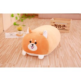 TONGSONG 8 Inch Long Plush Shiba Inu Stuffed Animal Shiba Inu Hugging Pillow Cuddly Shiba Inu Pillow Plushies Toy Huggable Anime Gifts for Kids and Lovers in Birthday, Valentines