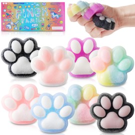 8PCS Cat Paw Mochi Squishy Stress Balls for Adults, Fidget Toys for anxiety Relief for Kids, Kawaii Taba Squishy Cat Paw Sugar Ball Fidget Stress Balls with Many Colors, Mini Squishies Cat Squishy