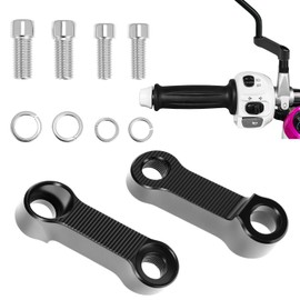 QWORK Motorcycle Mirror Extenders, Aluminum Alloy Adapter, 3.15" Total Extension, Compatible with M10/M8 Rearview Mirror Mounts, Enhances Safety and Visibility