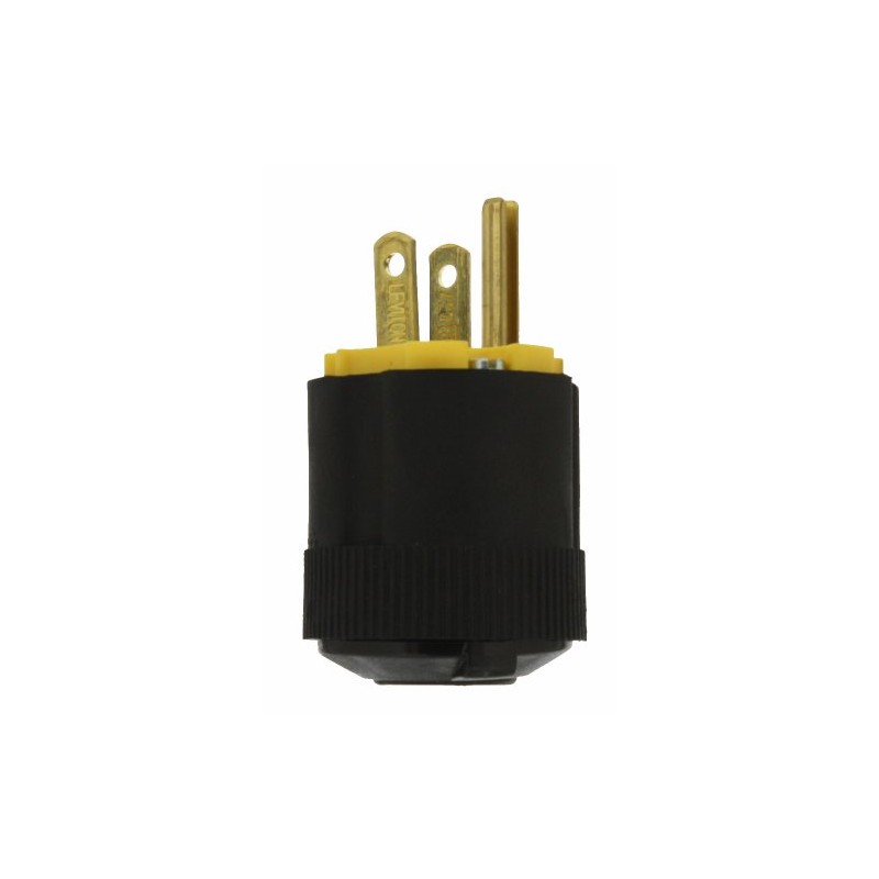Leviton 15 Amp, 125 Volt, Grounding Plug, 113, Black