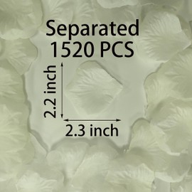 Separated Ivory Rose Petals,1520 Pcs ivory Silk petals,Artificial Rose Petals Ivory,2.3''Ivory Silk Rose Petals Wedding,Rose Petals for Romantic Night for Her Set,Fake Rose Flower Petals Decorations