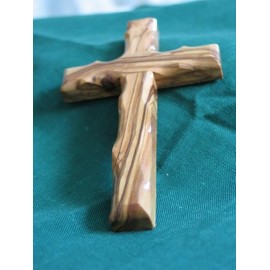 HolyRoses | Handcrafted Olive Wood Christian Wall Cross from Bethlehem | Genuine Product | 4.75" 12 cm. Genuine Product for Spiritual Home Decor.