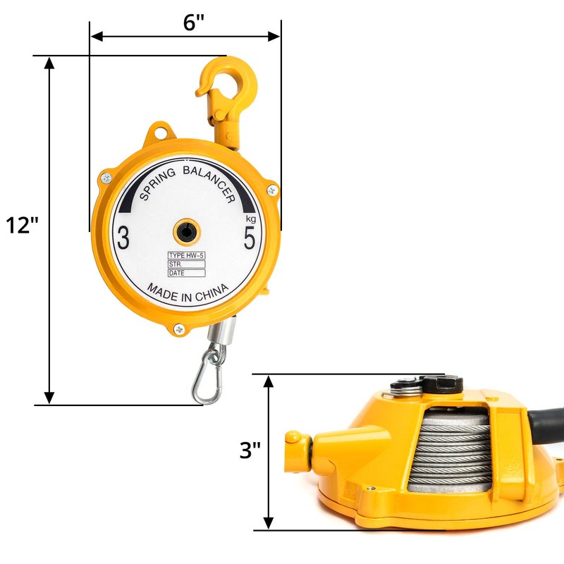 QWORK Spring Balancer, 7-11lbs(3-5kg) Retractable Balancer with 5 Ft Long