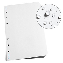 全天候ルーズリーフ用紙、4 5/8" ×7" 、32#白、余白パターン、100シートパック(番号395)