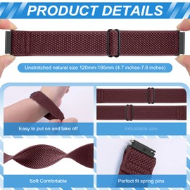 Relting Compatible with 16mm 18mm 19mm 20mm 22mm 24mm Watch Bands Quick Release Replacement Wristband,Adjustable Stretchy Nylon Solo Loop Straps Fabric Braided Sport Elastic Bands for Men Women