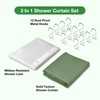Lameirose 3 in 1 Shower Curtain Set, Green Shower Curtain