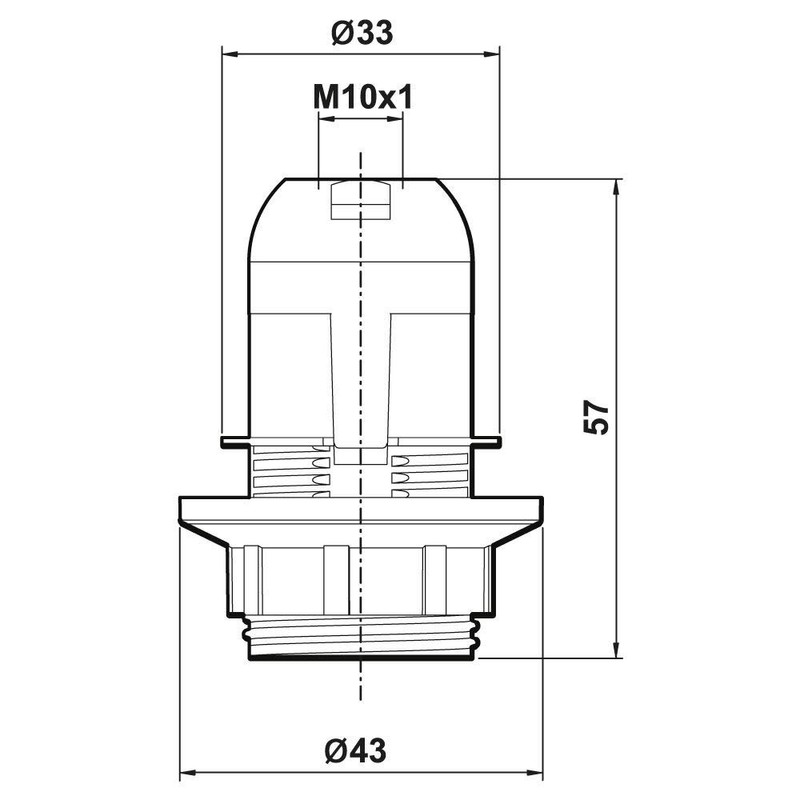 E14 lamp holder (PBT), threaded socket (short version) with mounting