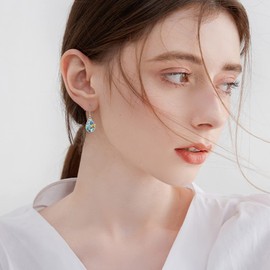 CRMAD Bee Earrings for Women Sterling Silver Honeycomb with Bee Daisy Jewelry