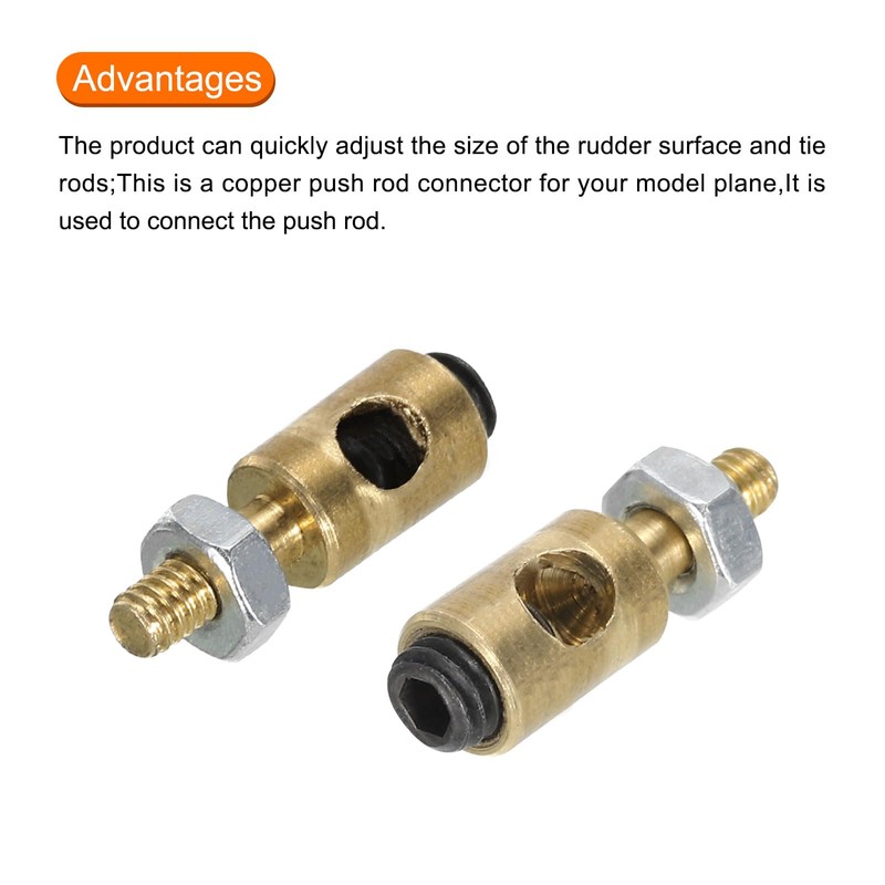 MECCANIXITY Linkage Stoppers Connecting Servo Arm,Adjustable Push Rod with Nut