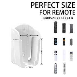 KOXHERO Remote Control Wall Mount 2Pcs Stylish Remote Organizer ABS Plastic Storage Box for TV AC Fan Remotes, No-Drill Adhesive or Screw Installation for Bedroom Headboard Office (White)