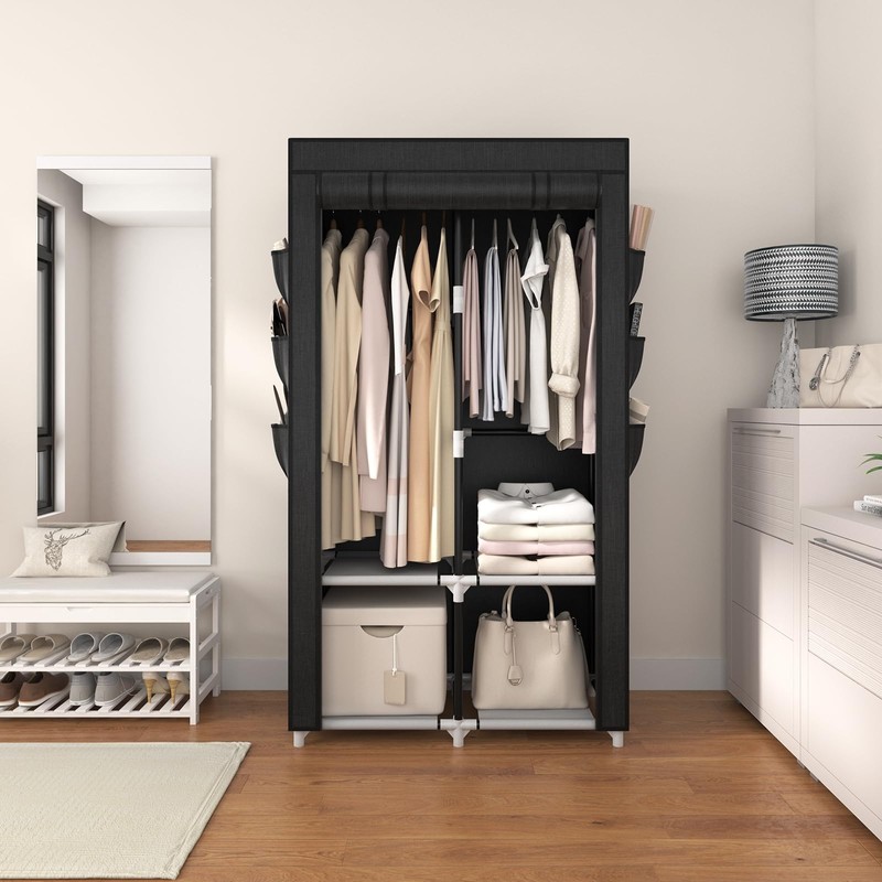 VTRIN Portable Closet Wardrobe Closet for Hanging Clothes with 4