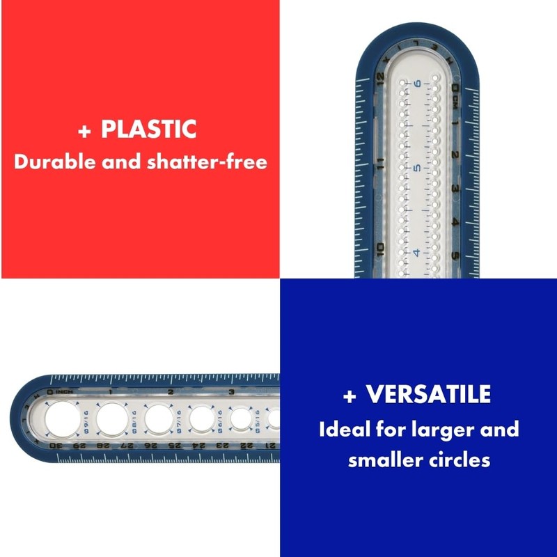 Helix - 2-in-1 Ruler - Integrated Circle Templates - Innovative
