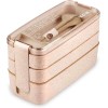 Bento Premium Beige Bento Box 3-Tier with Utensils Eco Lunch