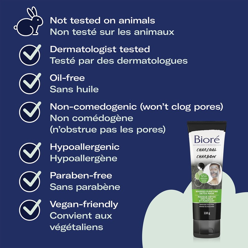 Bioré Charcoal Whipped Purifying Detox Mask for the Face (110