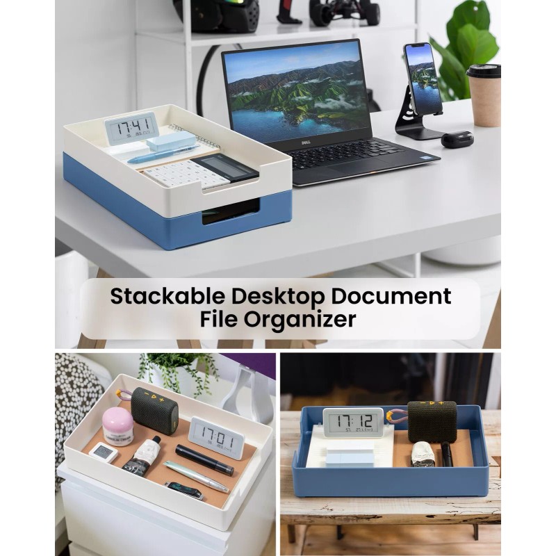 Unbranded Desk Letter Tray Set, 2 Pack A4 Size Plastic