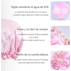 4 Piezas Gorro de Seda para Dormir,Gorros de Baño,Cuidado del Cabello,Doble Capa Protector para Ducha,Dormir y Belleza Para Cabello Largo,Gorro de Satin para Dormir
