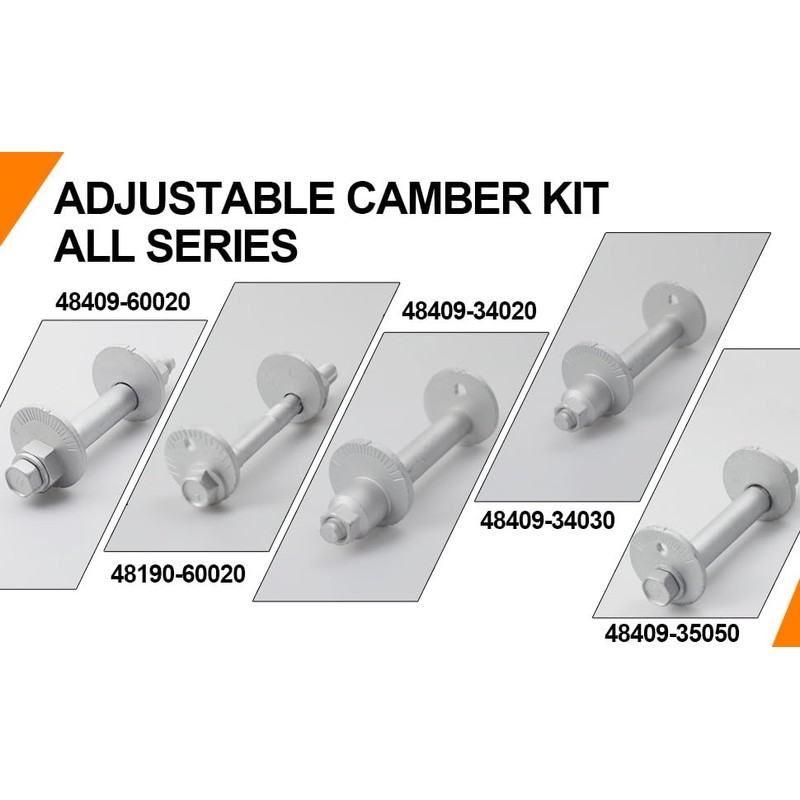 Yojunauto Front Suspension Camber Toe Adjustment Bolts，Lower Control Cam Plate