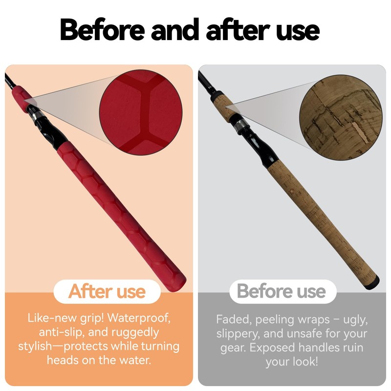 SoftShrink Hex Pattern Heat Shrink Wrap for Fishing Rod Grip,