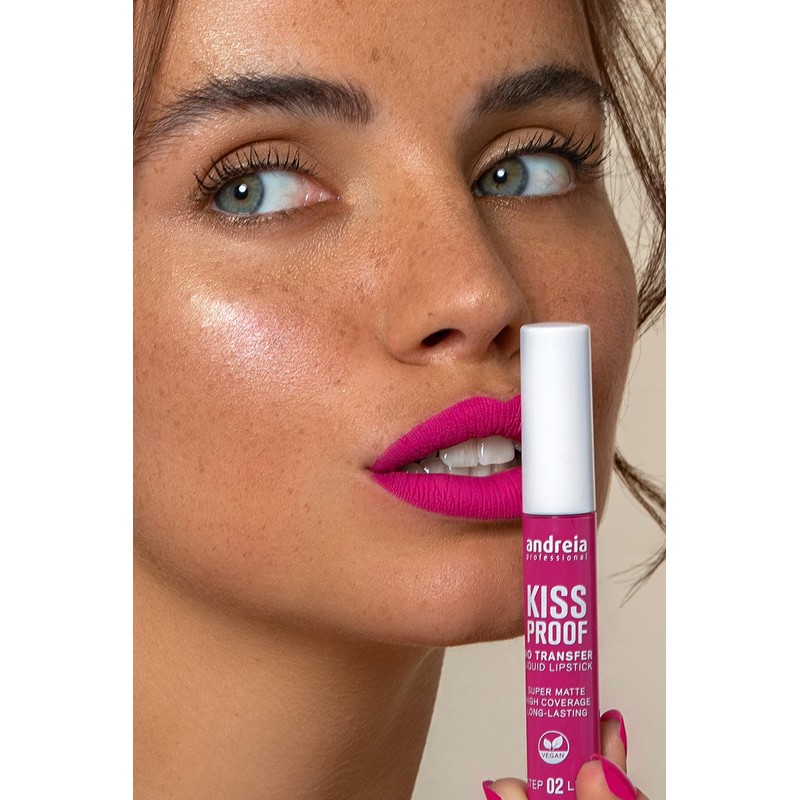 Andreia, Kiss Proof No Transfer Liquid Lipstick 08 Camelia Liquid