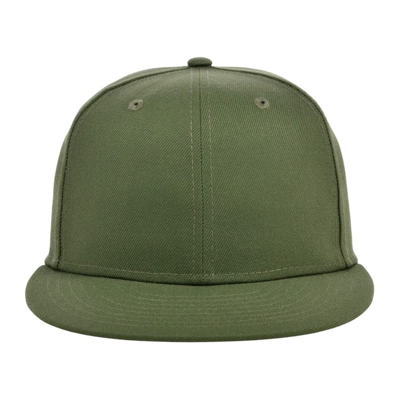 Lids Blank Full Court w/Colored Under Visor Fitted Cap Olive/Camo