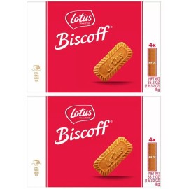 Lotus 2 Packs Lotus Biscoff Europe's Favorite Cookie 8.8oz,4ct, 35.2oz Each, Total 8ct