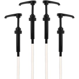 Black Coffee Syrup Pump for 750ml Bottles (Pack of 4) - Fits Upouria, Torani Syrups, DaVinci, (Monin 1 Liter Plastic Bottles Only), and Jordan's Skinny Syrups