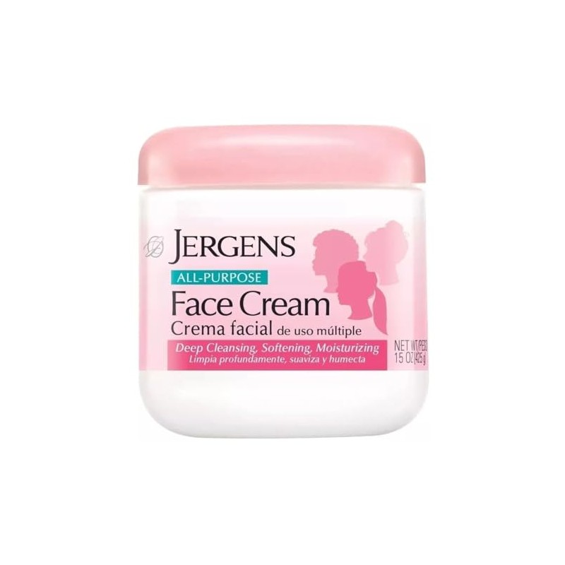 Jergens Crema Facial Multiuso Limpia Quita Maquillaje Suaviza Hidrata 150z