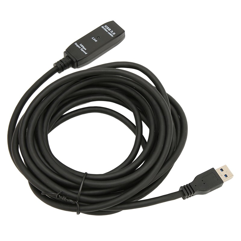 USB 3.0 Extension Cable Black 16.4ft 5Gbit Per Sec Male