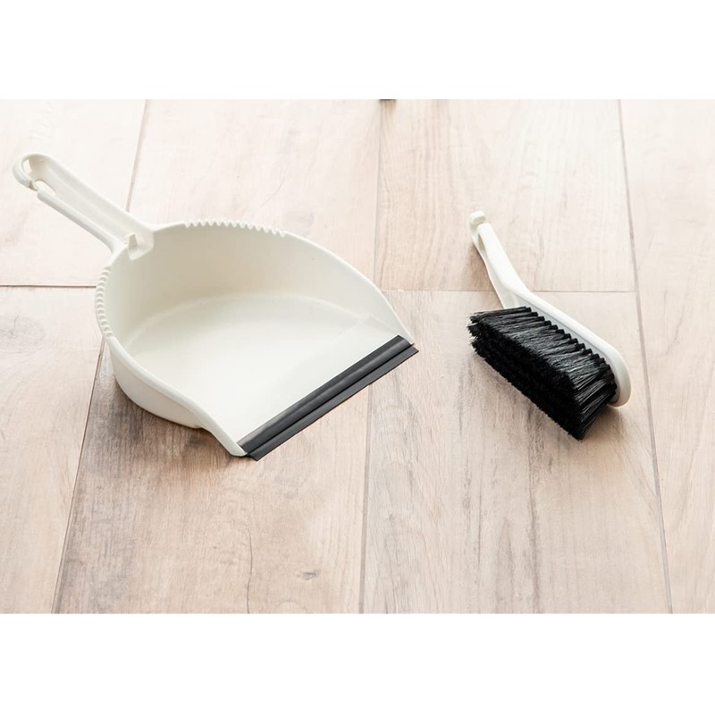 Addis Dustpan and Soft Brush Set, Linen Cream