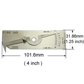 RIVERWELD V-WAC Single Weld Gage Welding Inspection Thread Gauge Metric Stainless Steel Checks Undercut Crown Height Porosity Pits
