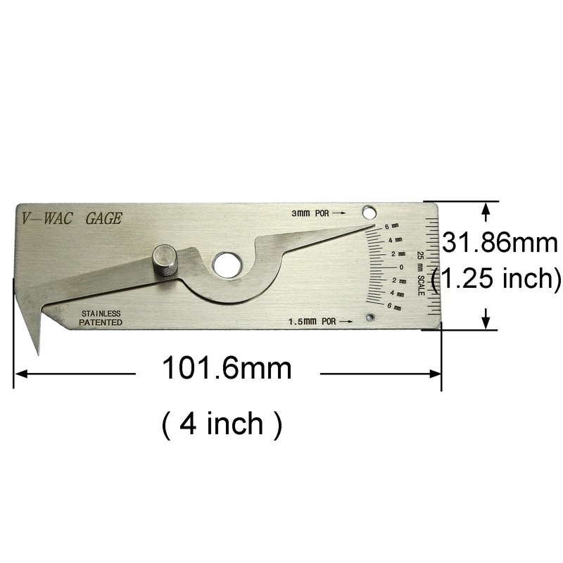 RIVERWELD V-WAC Single Weld Gage Welding Inspection Thread Gauge Metric