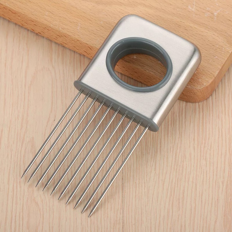 Kitchen Onion Holder for Slicing Stainless Steel Vegetable Potato Cutter