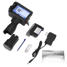 Luqeeg Handheld Inkjet Printer, Portable Handheld Printer with Ink Cartridge, 4.3 inch, Print Height 2‑12.7mm, Quick Drying, Inkjet Coder for Text QRCode, Barcode