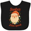 inktastic Santa's Little Spark Christmas Lights Baby Bib Black 46d10