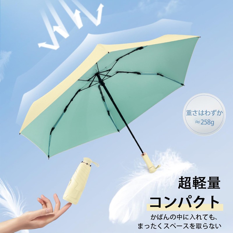 ZOMAKE Folding Parasol, Ultra Lightweight, Compact, Extendable Handle Design, UPF