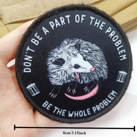 Velcro Patches Funny 'Don't Be A Part of Problem' Patch with Embroidery, Tactical Military Patch, Patch for Tactical Clothing, Backpack, Baseball Cap, Uniform