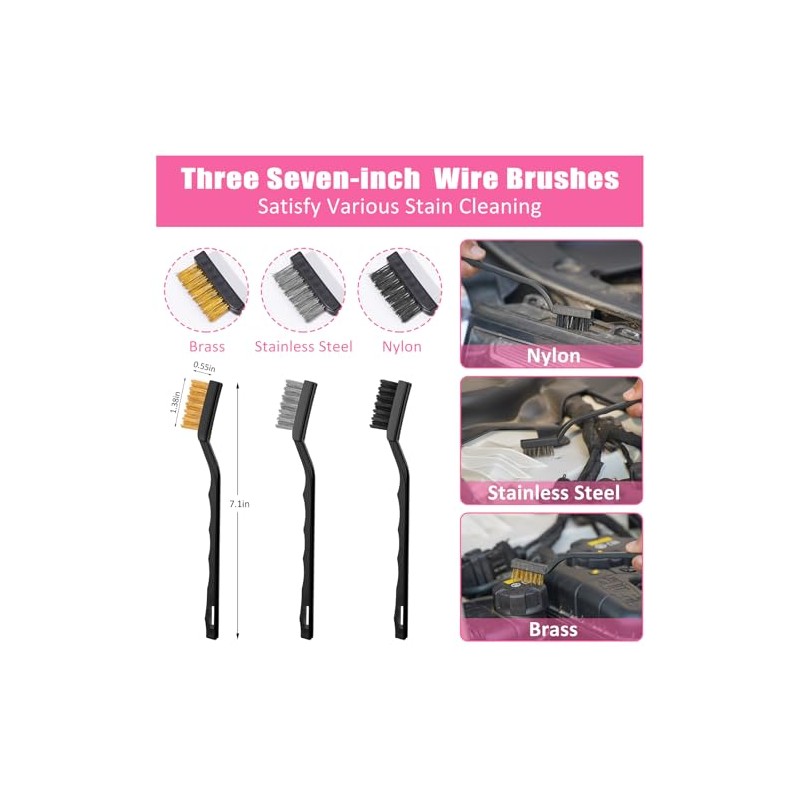 AUTODECO Windshield Cleaner Tool, 17Pcs Car Interior Detailing Kit, Detailing