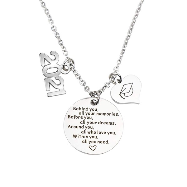 2021 Graduation Gift Necklace Congrats Grad Stainless Steel Jewelry for Graduates