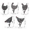 5Pcs Rooster Silhouette Acrylic Hollowed Assorted Style Rich Details Black