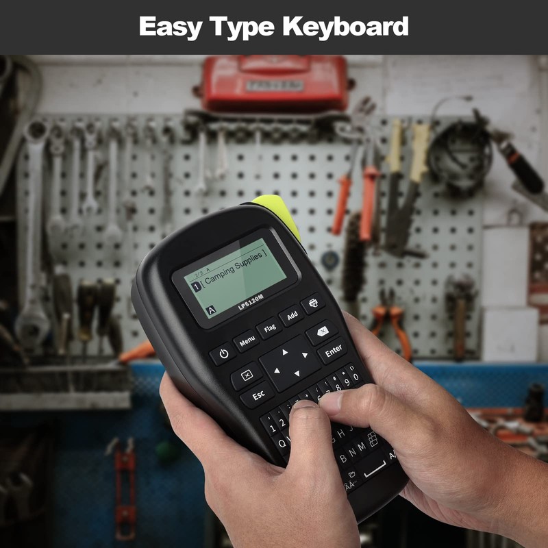 SUPVAN LP5120M Label Maker Machine with Keyboard & AC Adapter,