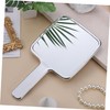 PACKOVE Handheld Makeup Mirror with Handle Stylish Water Ripple Square