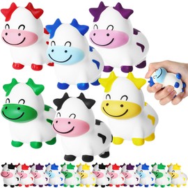 Wettarn 24 Pcs Cows Party Favors Cows Foam Stress Toy Fidget Toy Bulk Cute Farm Animal Party Favors Gift Supplies for Classroom Reward Bathtub Beach Pool Mental Stimulation