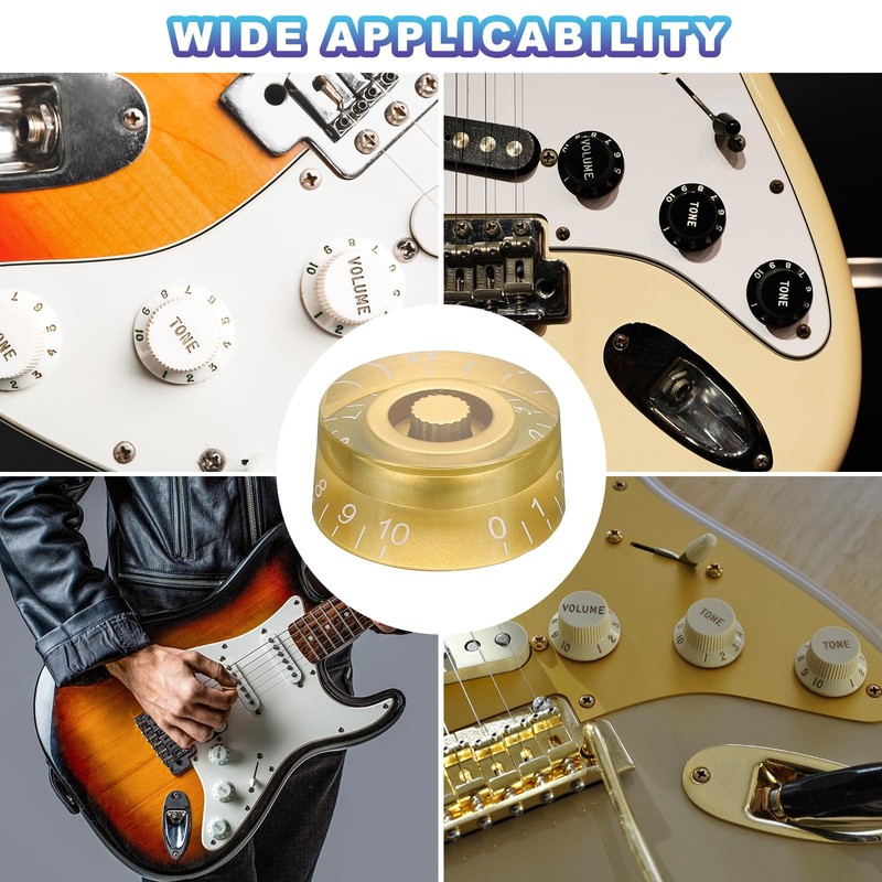 sourcing map 2PCS Guitar Top Hat Bell Knobs, Volume Tone